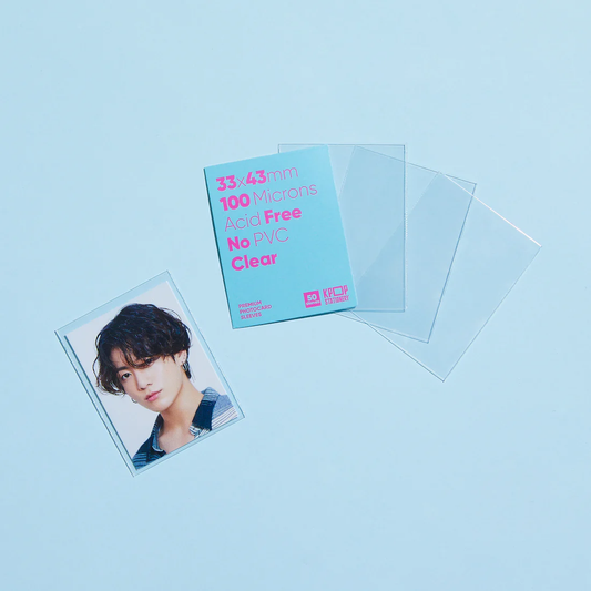 Clear Premium Photocard Sleeves, 33 x 43mm (Mini ID)