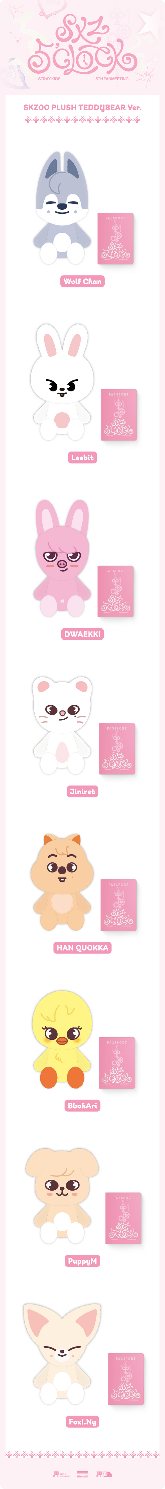 Stray Kids SKZOO PLUSH TEDDYBEAR Ver. SKZ 5’CLOCK