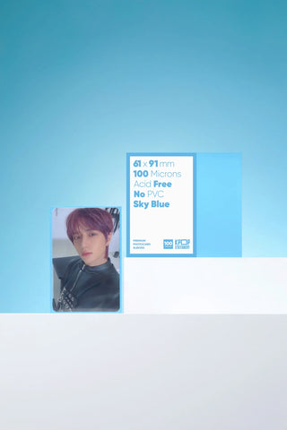 Premium Sky Blue Photocard Sleeves, 61 x 91mm