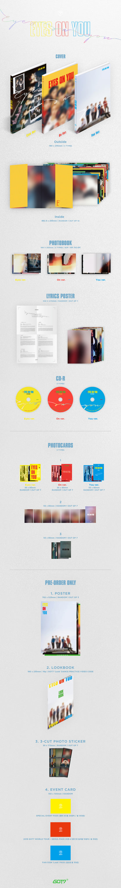 GOT7 8th Mini Album [Eyes On You] (Random Ver.)