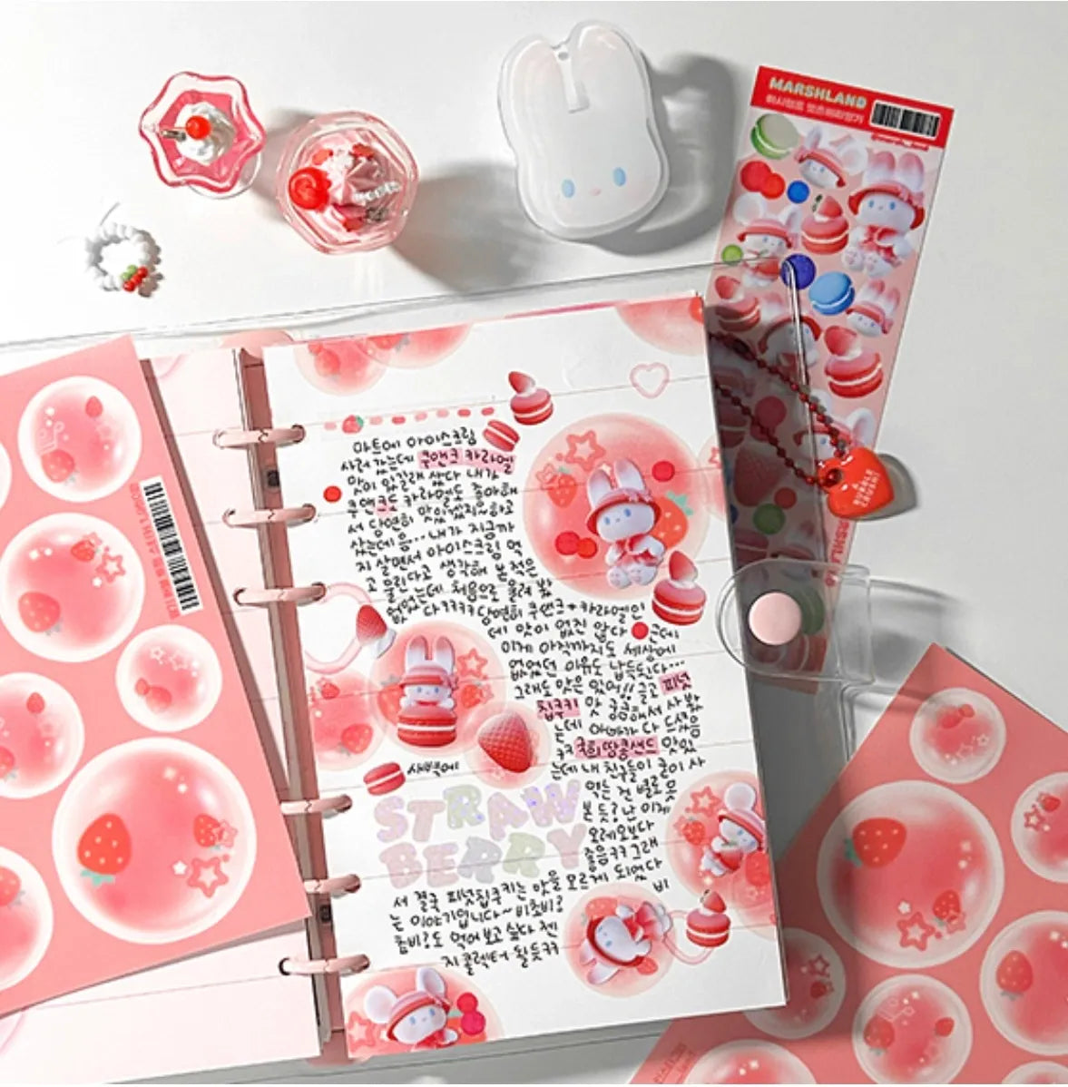 Red Strawberry Bubble Sticker Sheet