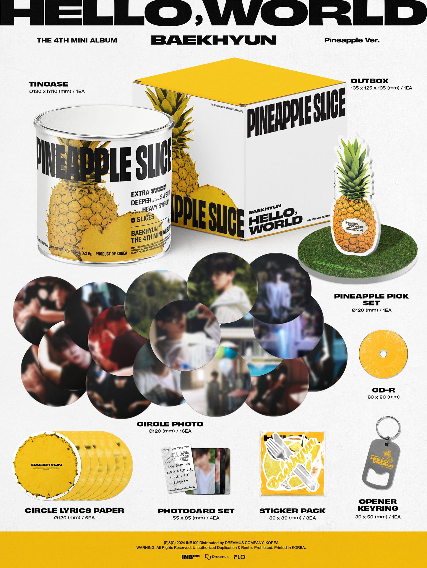 BAEKHYUN 4th Mini Album [Hello, World] (Pineapple Ver)