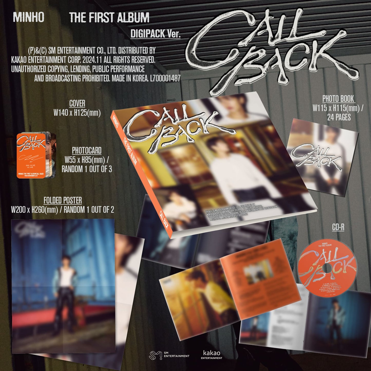 MINHO 1st Album [CALL BACK] (Digipack Ver.)