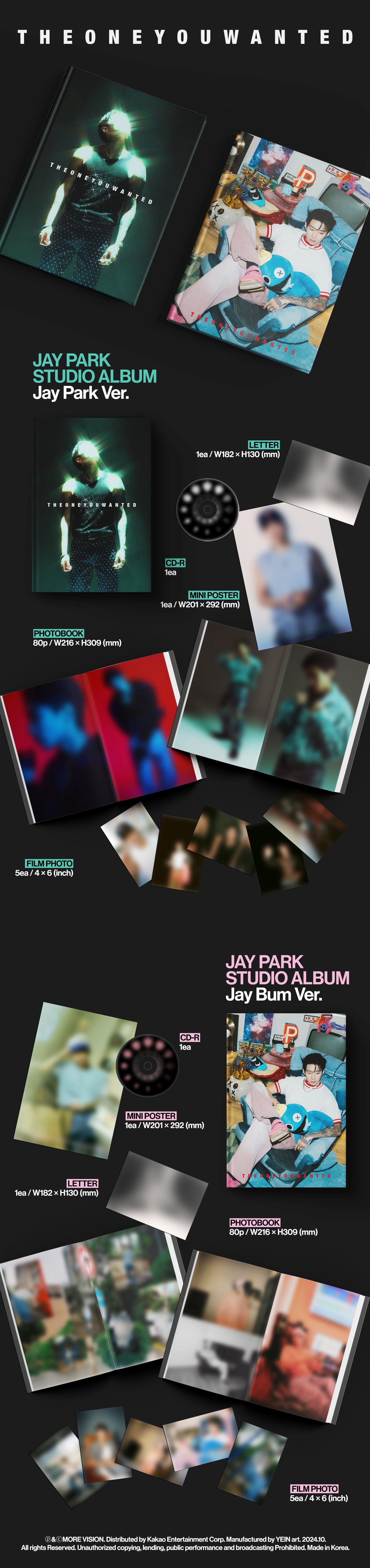 Jay Park 6th Album [THE ONE YOU WANTED] (Jay Park Ver. / Jay Bum Ver.)