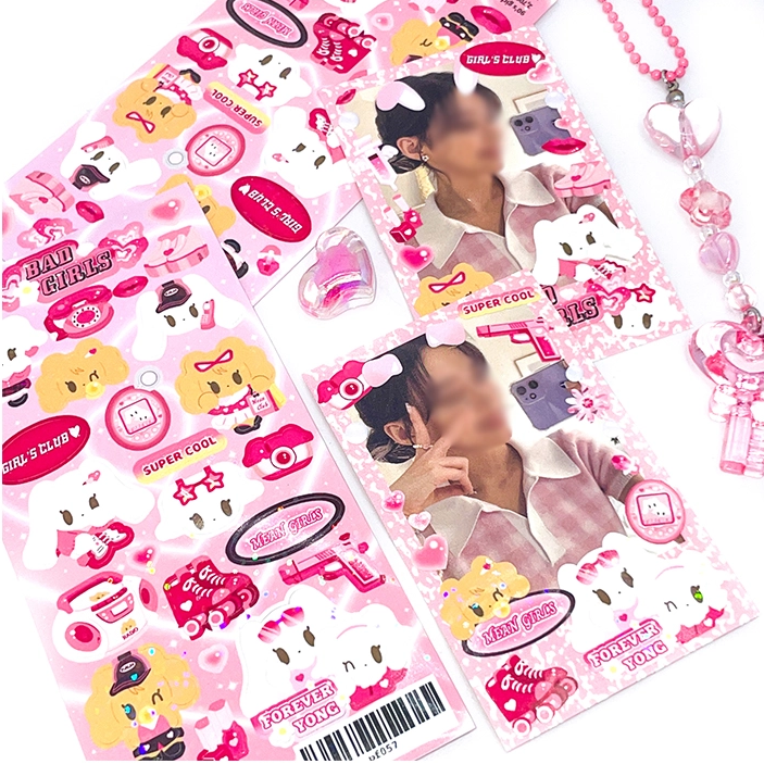 Puppy 90's Girl Sticker Sheet