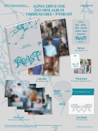 [PRE-ORDER] ALPHA DRIVE ONE 2nd Mini Album [UNBREAKABLE : 少年 BESAT] (Calendar Ver.)