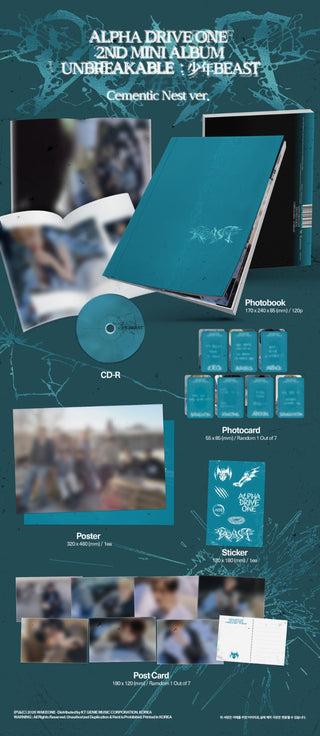 [PRE-ORDER] ALPHA DRIVE ONE 2nd Mini Album [UNBREAKABLE : 少年 BESAT] (Cementic Nest Ver.)