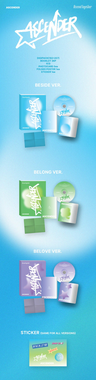 [PRE-ORDER] ASCENDER 1st Album [Ascend Together] (BESIDE Ver. / BELONG Ver. / BELOVE Ver.)