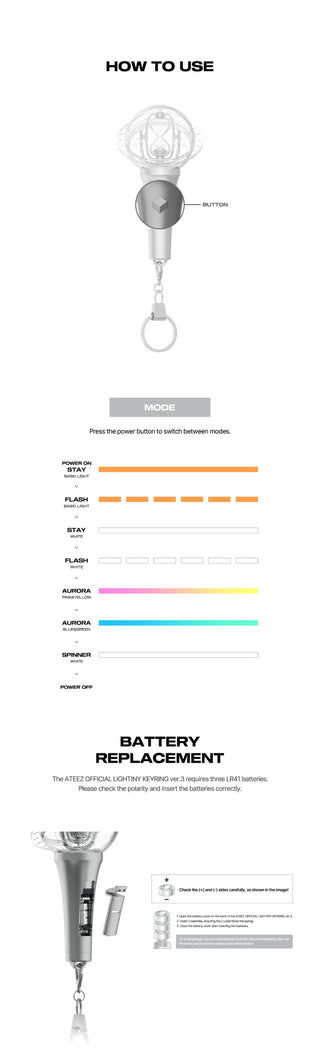 [PRE-ORDER] ATEEZ LIGHTINY KEYRING ver.3