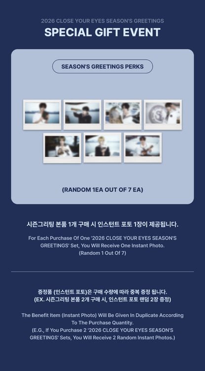 [PRE-ORDER] CLOSE YOUR EYES 2026 CLOSE YOUR EYES SEASON'S GREETINGS