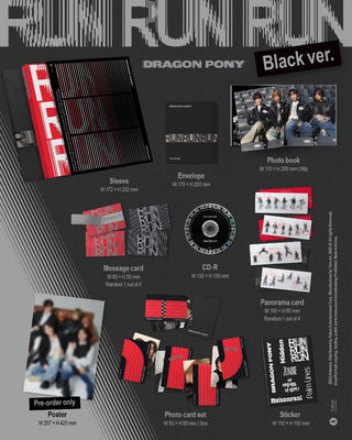 Dragon Pony 3rd EP Album [RUN RUN RUN] (Red Ver. / Black ver.)