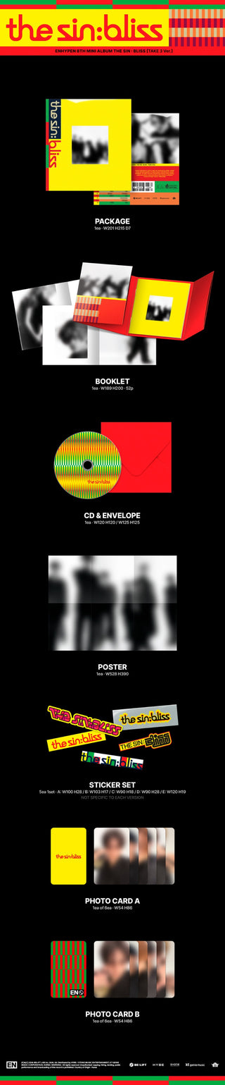 [PRE-ORDER] ENHYPEN 8th Mini Album [THE SIN BLISS] (TAKE 1 Ver. / TAKE 2 Ver. / TAKE 3 Ver. / TAKE 4 Ver.)