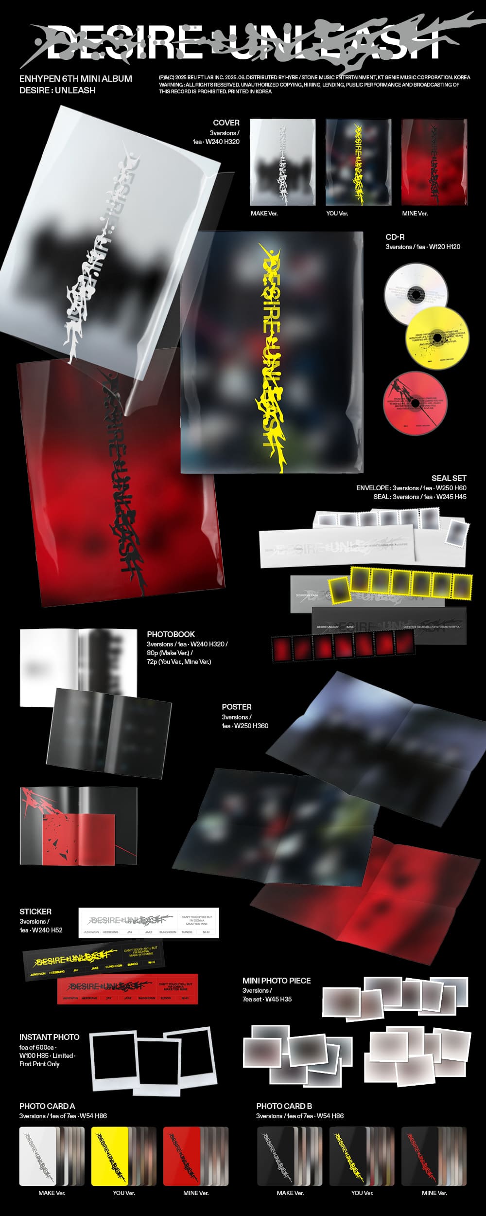 ENHYPEN 6th Mini Album [DESIRE : UNLEASH] (KPOP NARA Exclusive)
