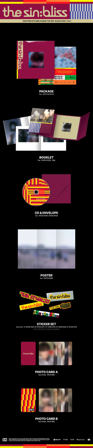 [PRE-ORDER] ENHYPEN 8th Mini Album [THE SIN BLISS] (TAKE 1 Ver. / TAKE 2 Ver. / TAKE 3 Ver. / TAKE 4 Ver.)