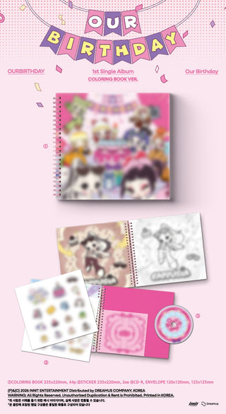 [PRE-ORDER] OURBIRTHDAY 1st Single Album [Our Birthday] (COLORING BOOK VER)