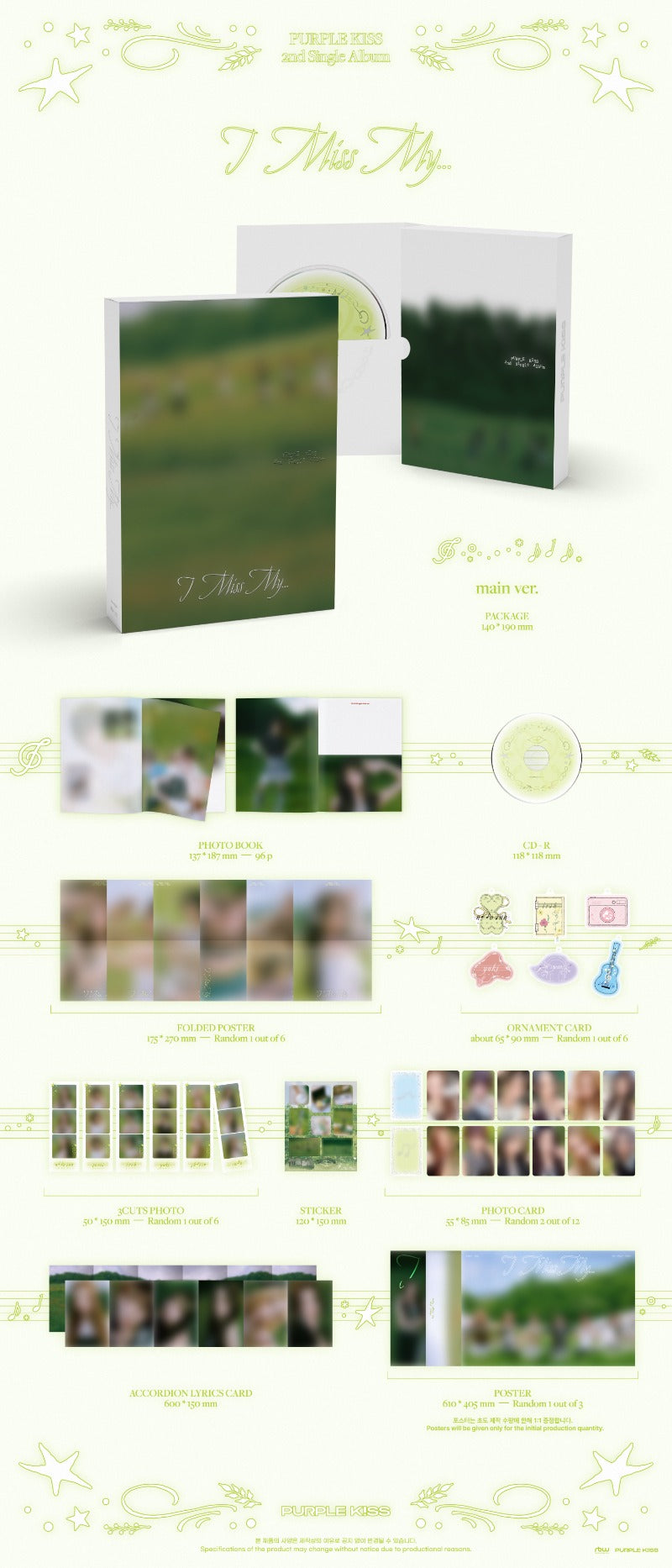 PURPLE KISS 2nd Single Album [I MISS MY...] (Main Ver.)