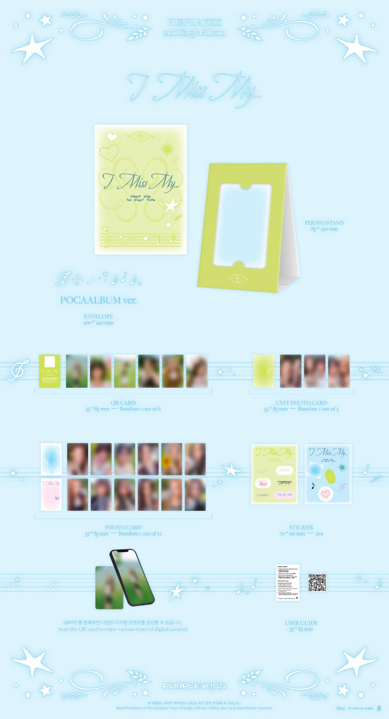 PURPLE KISS 2nd Single Album [I MISS MY...] (Poca Ver.)