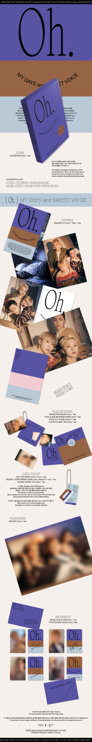 SEVENTEEN Unit Photobook [Episode : Oh, My Days and Sweet Voice] (C Ver. / D Ver.)