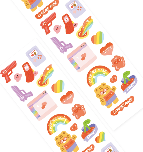 Sparkle Retro Sticker Sheet