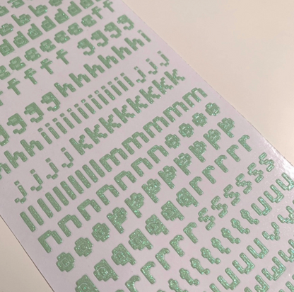 Glitter Pixel Small Letter Sticker