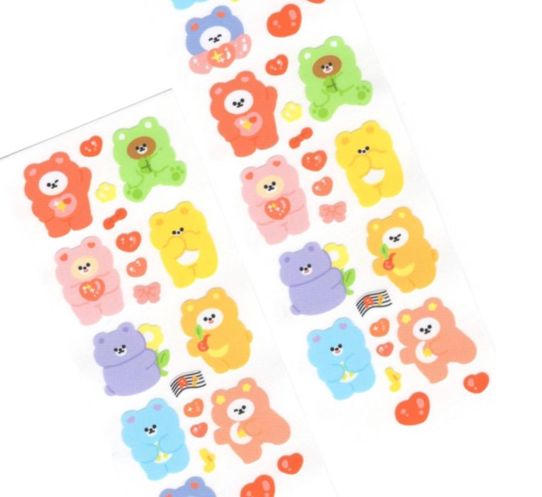 Colorful Bears Sticker Sheet