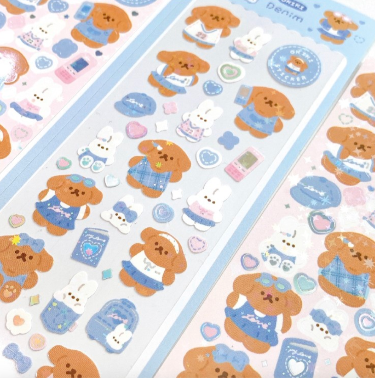 Denim Bear Sticker Sheet