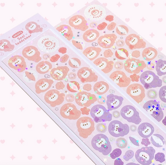 Seal Teddybear Sticker Sheet