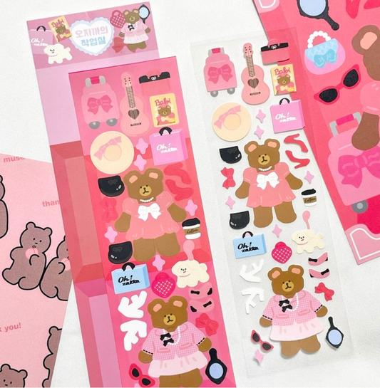 Barbie Bear Girl Sticker Sheet