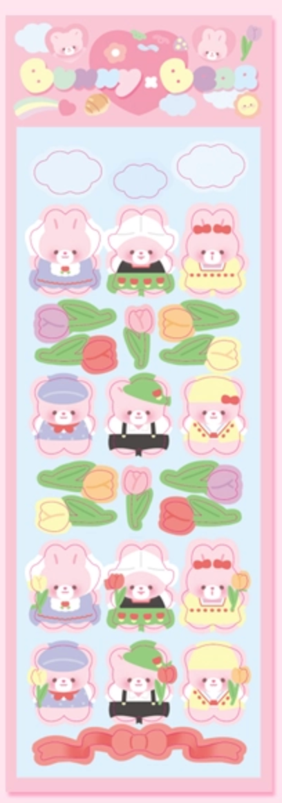 Tulip Bunnies Sticker Sheet