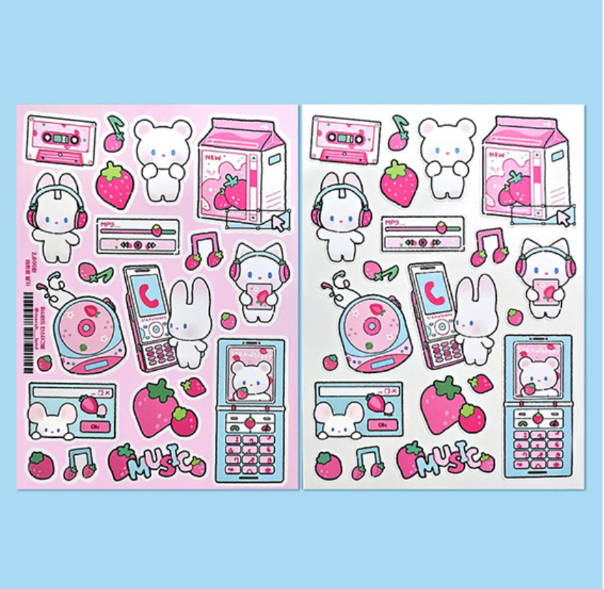 Retro Strawberry Sticker Sheet