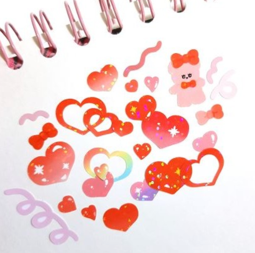 Sparkle Heart Sticker Sheet