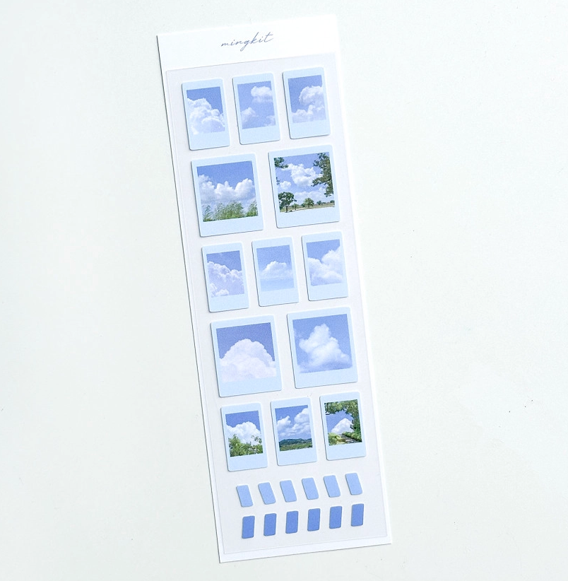 Cloud Instant Photo Sticker Sheet