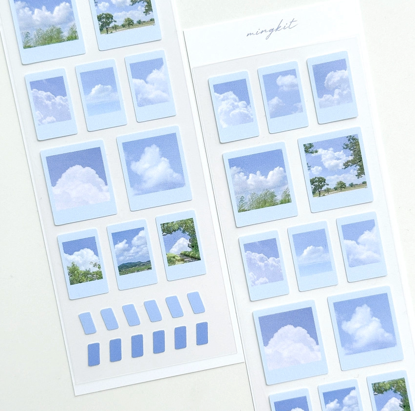 Cloud Instant Photo Sticker Sheet