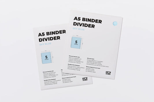 Custom A5 Binder Dividers - Sky Blue