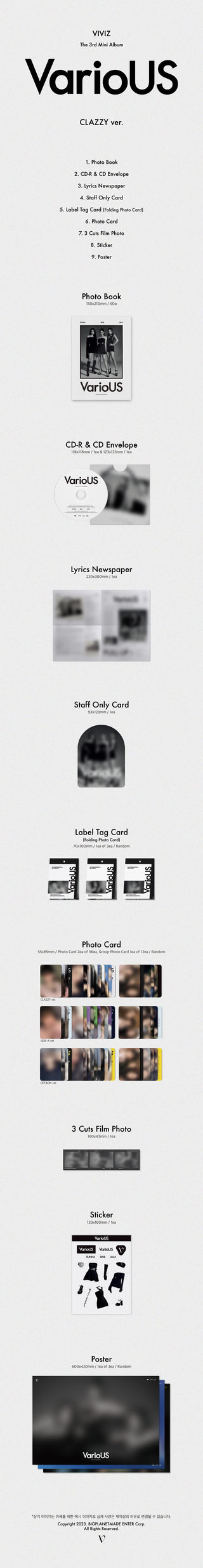 VIVIZ 3rd Mini Album [VarioUS] (Photobook Ver.)