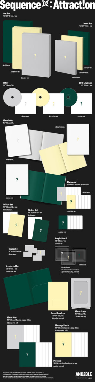 [PRE-ORDER] AND2BLE 2nd Mini Album [Sequence 02: Attraction] (Observe ver. / Attraction ver. / Archive ver.)