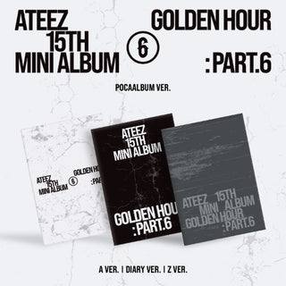 [PRE-ORDER] ATEEZ 15TH MINI ALBUM [GOLDEN HOUR : Part.6] (POCAALBUM) (A Ver. / DIARY Ver. / Z Ver.)