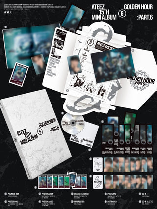 [PRE-ORDER] ATEEZ 15TH MINI ALBUM [GOLDEN HOUR : Part.6] (A Ver. / DIARY Ver. / Z Ver)