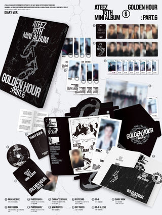[PRE-ORDER] ATEEZ 15TH MINI ALBUM [GOLDEN HOUR : Part.6] (A Ver. / DIARY Ver. / Z Ver)