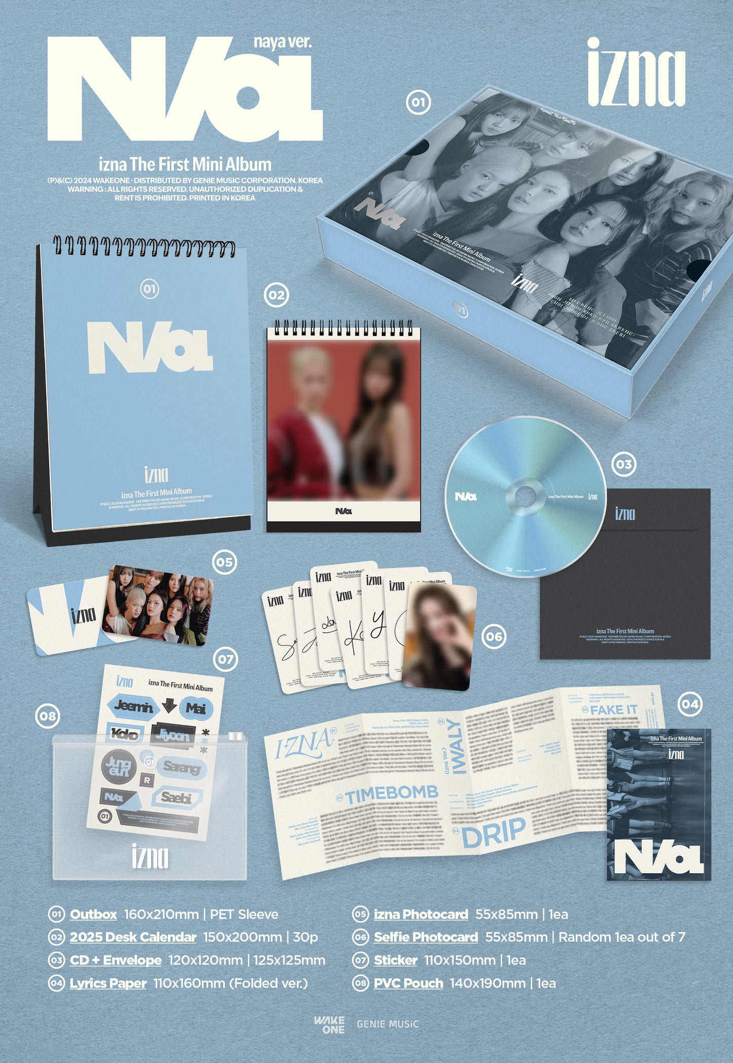 izna 1st Mini Album [N/a] (naya Ver. (2025 Calendar Ver.))