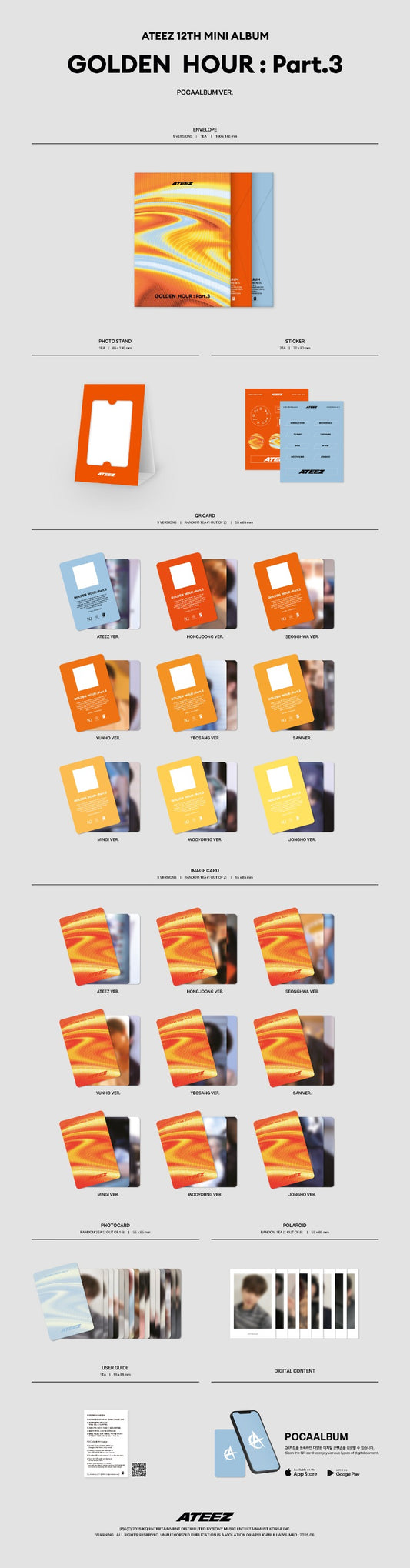 ATEEZ 12th Mini Album [GOLDEN HOUR : Part.3] (POCAALBUM)