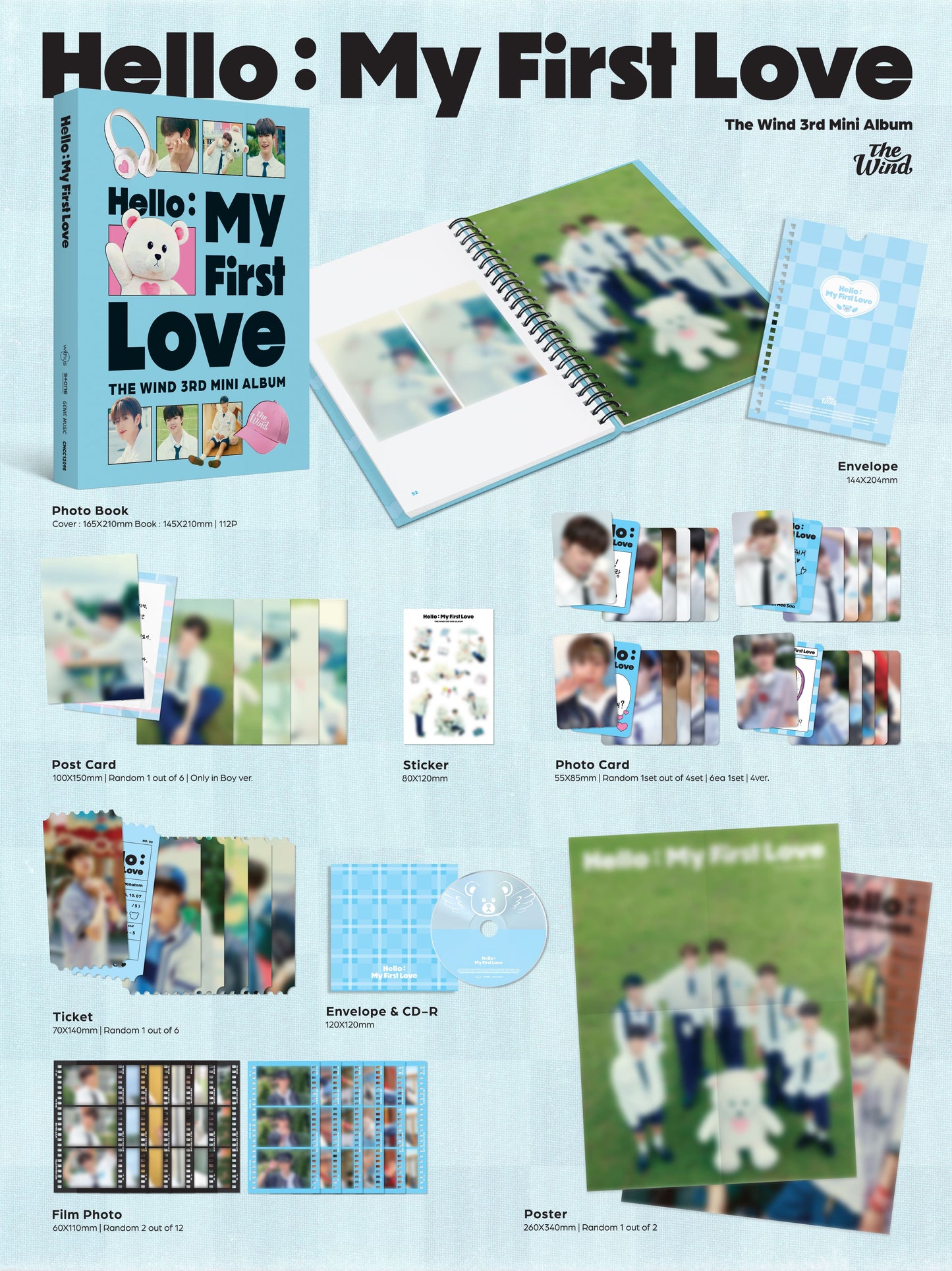 The Wind 3rd Mini Album [Hello : My First Love] (BOY Ver. / LOVE Ver.)