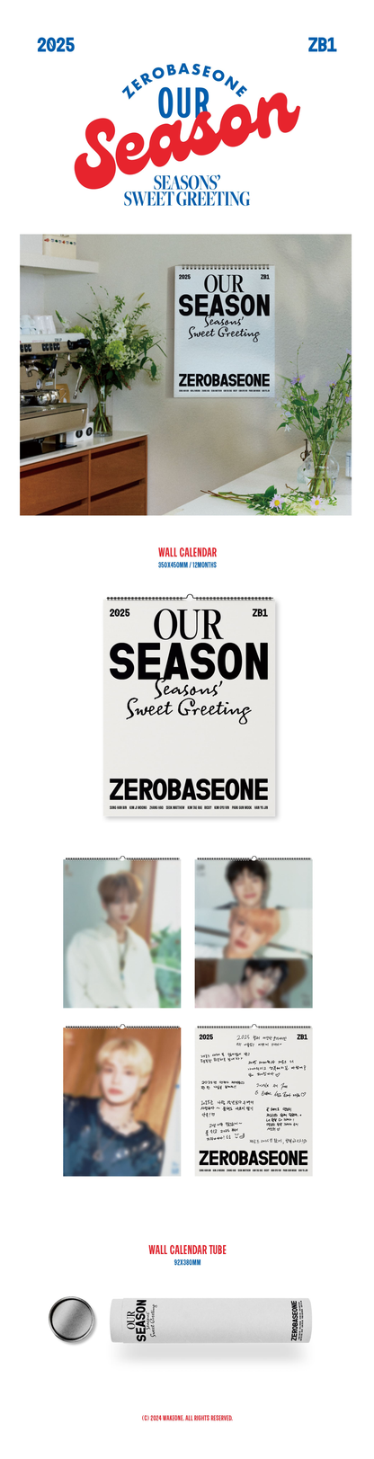 ZEROBASEONE 2025 [OUR Season] Wall Calendar