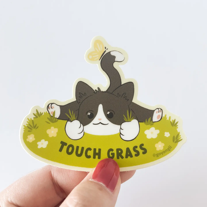 Touch Grass Waterproof Vinyl Sticker