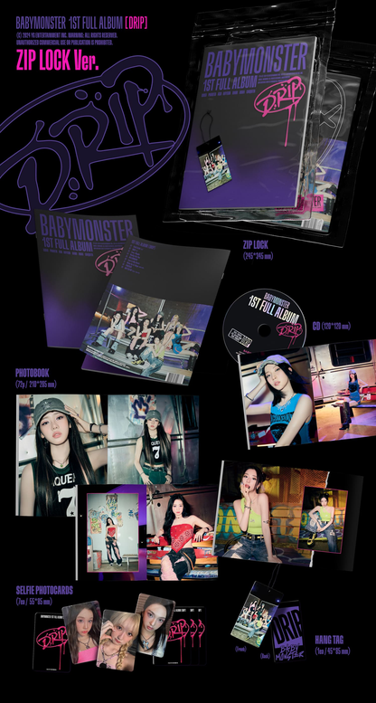 BABYMONSTER 1st Full Album [DRIP] (ZIP LOCK Ver. / BINDER Ver.)