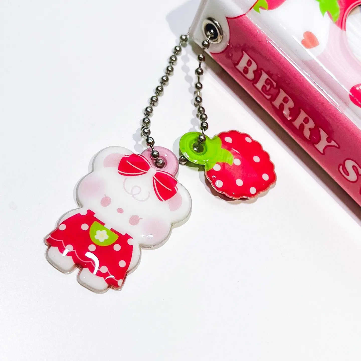 Honey Strawberry Princess Puffy Keychain