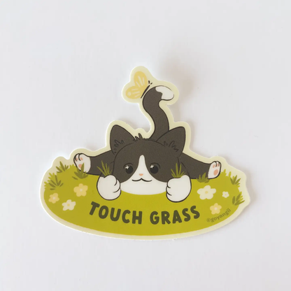 Touch Grass Waterproof Vinyl Sticker