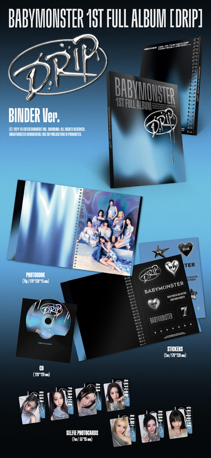 BABYMONSTER 1st Full Album [DRIP] (ZIP LOCK Ver. / BINDER Ver.)