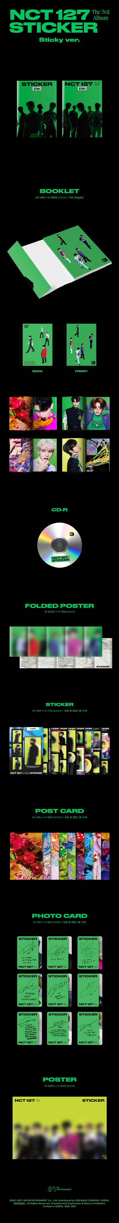 NCT 127 The 3rd Full Album [Sticker] (Sticky Ver.) - SAFE PULL [UNSEALED]