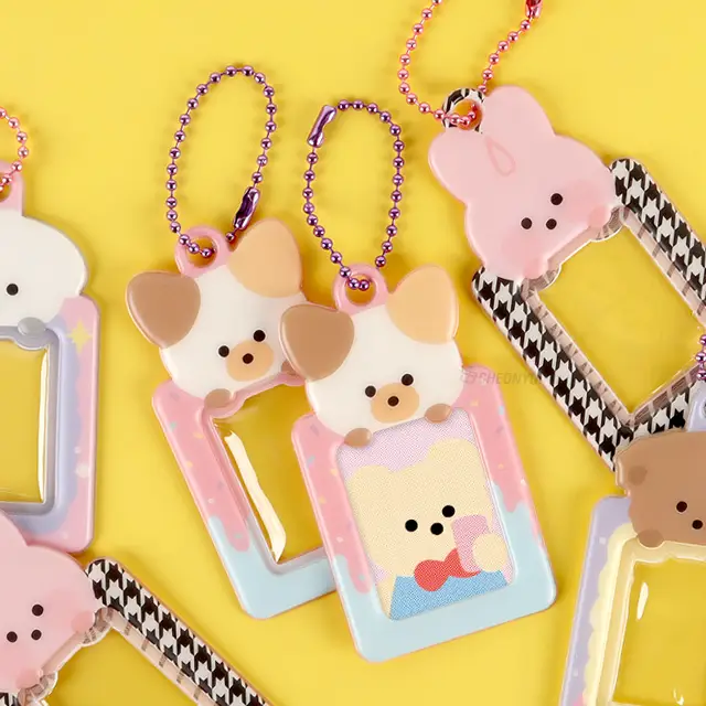 Cute Bear Mini Pochet Card Photo Hoder Album Key Ring 2PCS